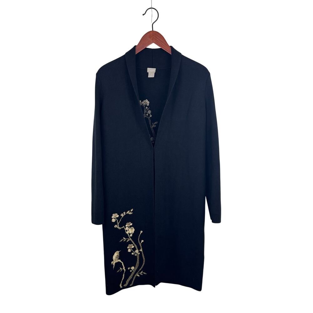Chico's Embroidered Sweater Coat